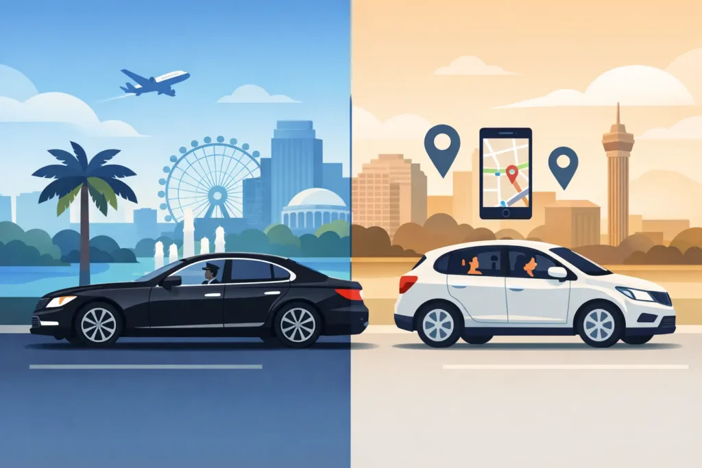 Black Car Versus Rideshare in Orlando